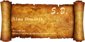 Sima Dominik névjegykártya